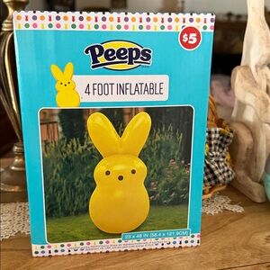 Peeps Yellow Easter Bunny 4 Foot Inflatable Home Spring Decor Yard Decoration